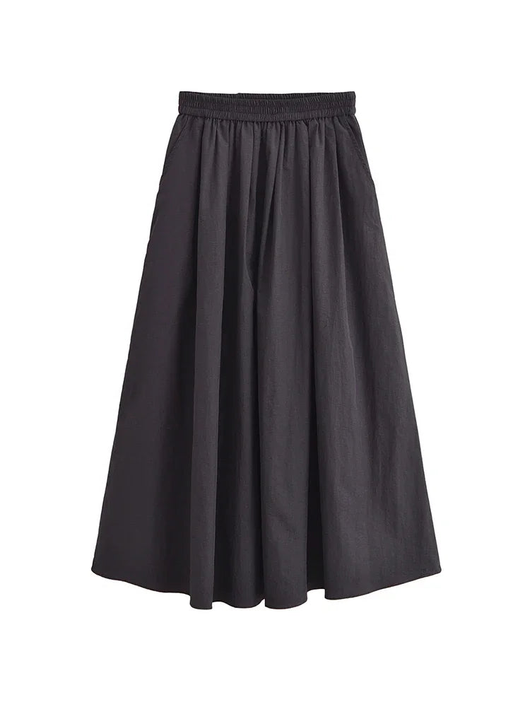 Women VintageTwo Piece Skirt Set 2025 New Summer Short Sleeve Shirts Long Skirt Set Casual Matching Suit Outfits