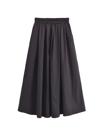 Women VintageTwo Piece Skirt Set 2025 New Summer Short Sleeve Shirts Long Skirt Set Casual Matching Suit Outfits